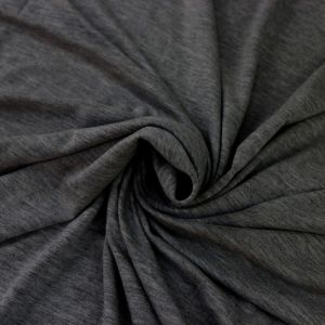 Charcoal 2-Tone Rayon Jersey Stretch Knit Fabric - Medium Weight/ 180 GSM