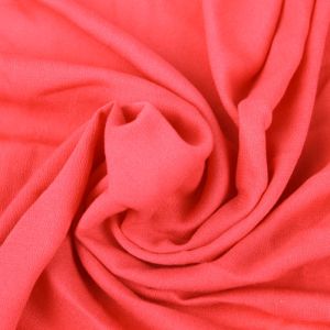 Coral Solid Rayon Crepe Fabric
