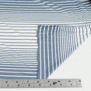 Denim Steel 100% Crepe Viscose Variegated Stripe Jersey Knit Fabric