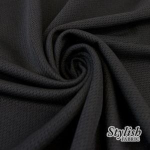 Black Heavyweight Athletic Wear Dimple Mesh Fabric