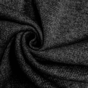 Black French Terry Brushed Fleece Fabric by the Yard