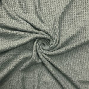 Greenish Waffle Rayon Spandex Open Knit Fabric