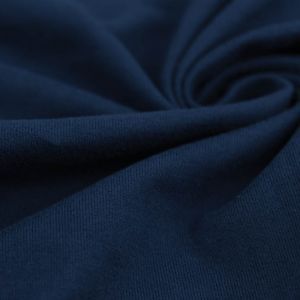 Medium Navy Solid Double-Sided Brushed DTY Stretch Fabric