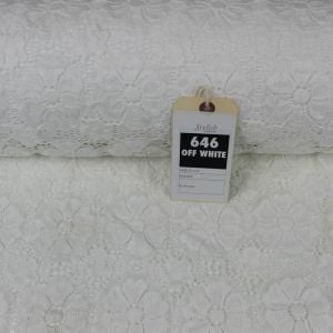 Off White Catherine Floral Stretch Lace Fabric