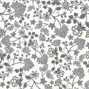 Off White Neutral Pool Floral Pattern Printed Hi-Multi Chiffon Fabric