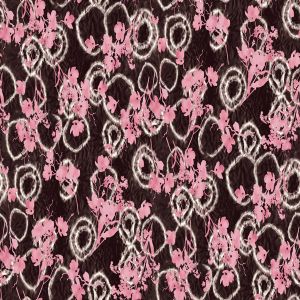 Chocolate Coral Tie Dye Printed on 4x2 Rib Knit Fabric