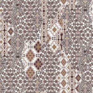 Camel Sage Ethnic Pattern Printed on Rayon Crepon Fabric 