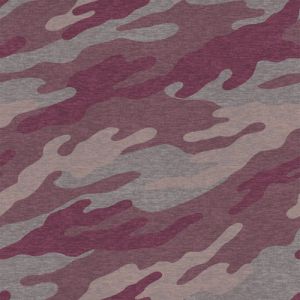 Dusty Pink Heather Gray Camouflage Pattern Printed on Cotton Lycra Fabric