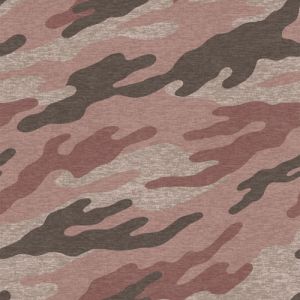 Peach Mocha Camouflage Pattern Printed on Cotton Lycra Fabric