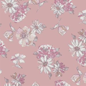 Rose Gold and Rose Tan Floral Prints Rayon Spandex Jersey Knit Fabric by the Yard