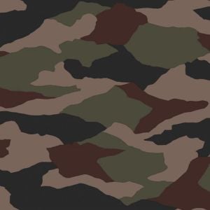 Army Green Brown Camouflage Pattern Printed Poly Rayon Spandex Hacci Brushed Fabric