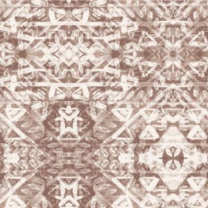 Cinnamon Ivory Ethnic Pattern Printed on 100% Rayon Crepon Fabric by the Yard