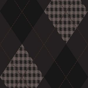 Army Green Black Checker Plaid Design Printed French Terry Fabric 