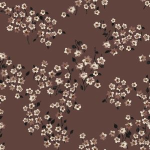 Cocoa Rose Small Flowers Printed on Hi-Multi Chiffon Washed Fabric