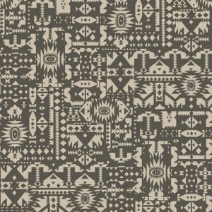 Army Green Sand Aztec Tribal Pattern Printed on Sweater Knit Fabric