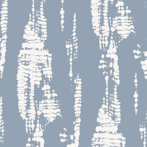 Blue Ivory Tie Dye Ombre Pattern Printed Poly Moroccan Fabric by the Yard
