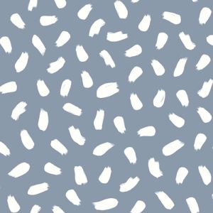 Dusty Blue Off White Animal Pattern Printed Double-Sided Brushed DTY Stretch Fabric