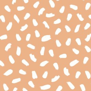 Peach Off White Animal Pattern Printed Double-Sided Brushed DTY Stretch Fabric