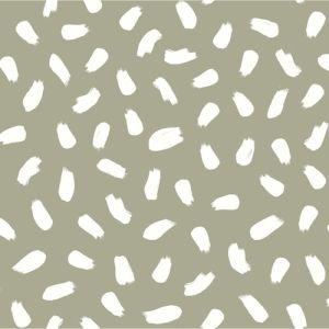 Sage Off White Animal Pattern Printed Double-Sided Brushed DTY Stretch Fabric