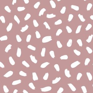 Deep Blush Off White Animal Pattern Printed Poly Moroccan Fabric by the Yard