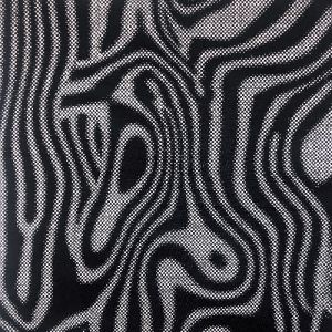 Black Off White Abstract Pattern Printed Venezia Fabric by the Yard