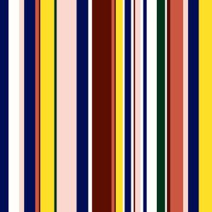 Navy Gold Vertical Stripes Pattern Printed on Jersey Knit Fabric