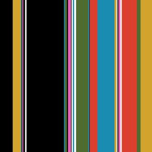 Black Mustard Variegated Stripe Pattern Printed on Jersey Knit Fabric