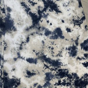 Navy Combo Hand Tie Dye Printed on Rayon Spandex Jersey Knit Fabric