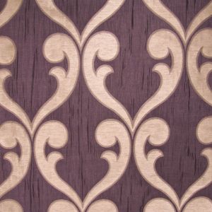 Purple Damask Abstract Pattern on Upholstery Fabric by the Yard