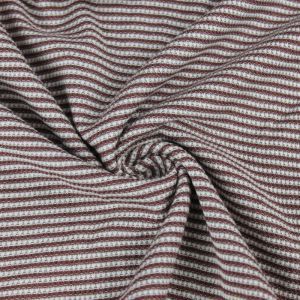Red Brown/Off-White Stretch Thermal Stripe Fabric