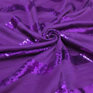 Russian Violet Sequin Chevron on Jersey Knit Fabric