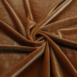 Rust 4-Way Stretch Velvet Fabric 