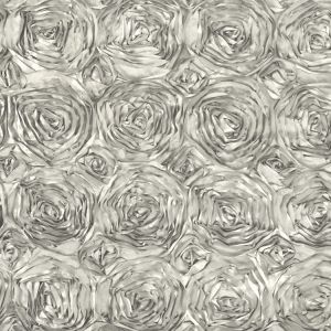 Silver Satin Rosette Fabric