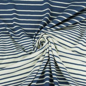 Teal Dark-B 100% Crepe Viscose Variegated Stripe Jersey Knit Fabric