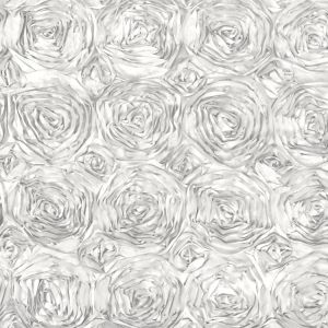 White Satin Rosette Fabric