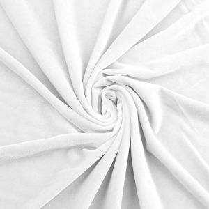 White 4-Way Stretch Velvet Fabric