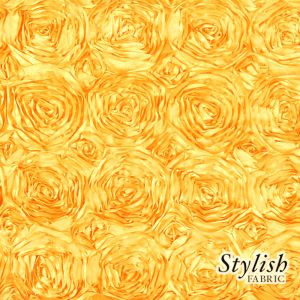 Yellow Satin Rosette Fabric